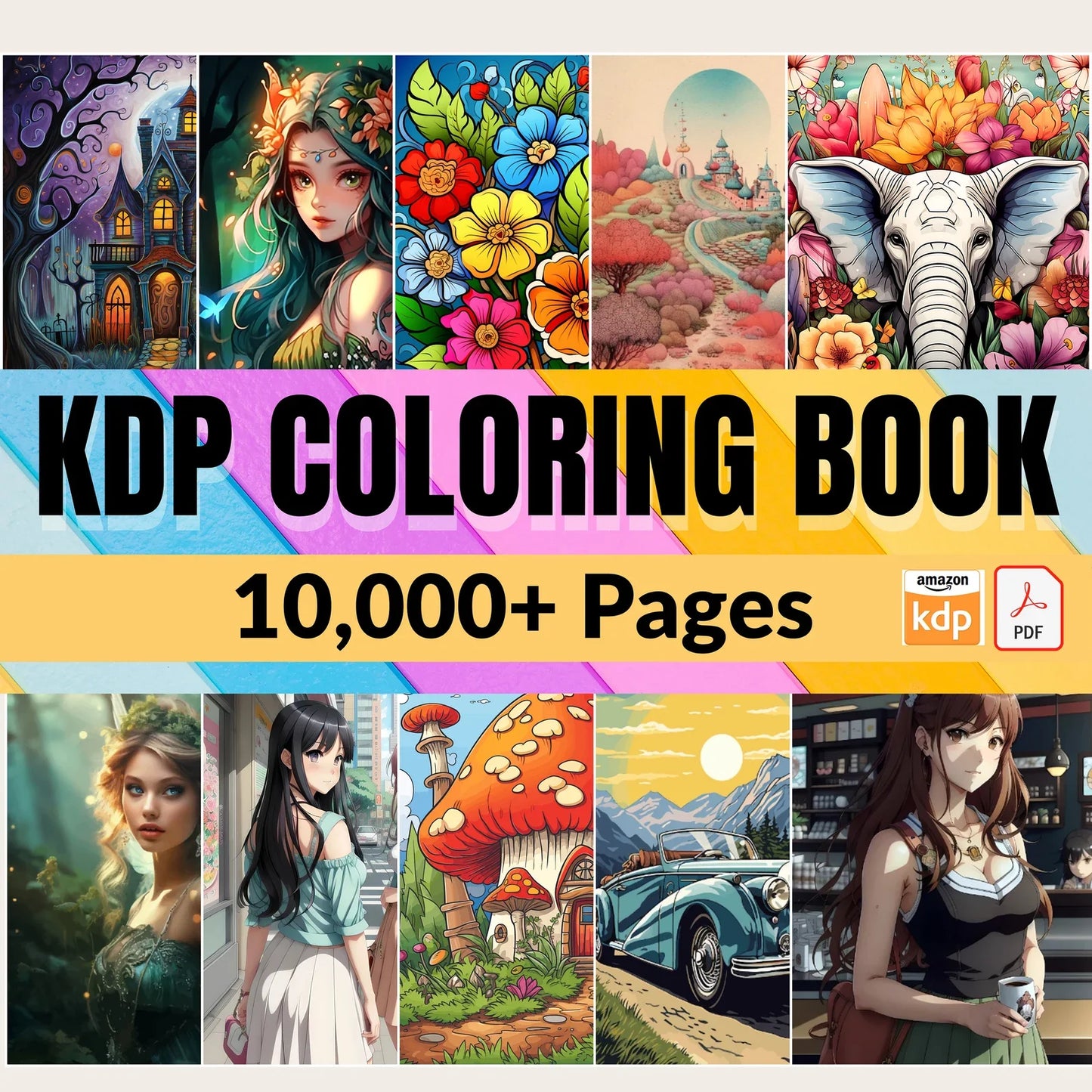 10000+ Pages KDP Bundle | Coloring Book Set